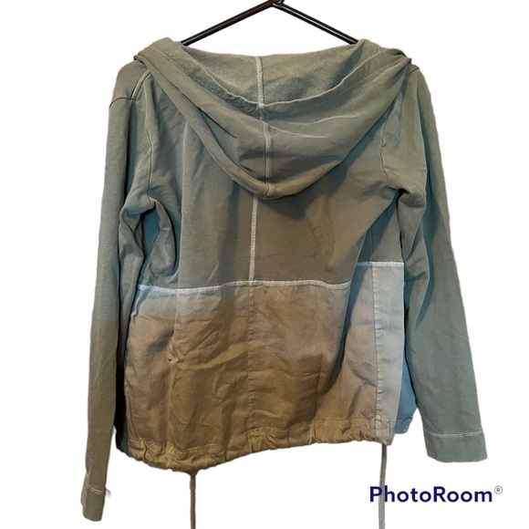 Anthropologie Postmark X-Small Green Open Front Anorak Hooded Jacket - Picture 2 of 15
